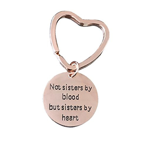 Best Friends Keychain  Not Sisters By Blood But Sisters By Heart Keychain  Friend Jewelry  Perfect Gift for Friends