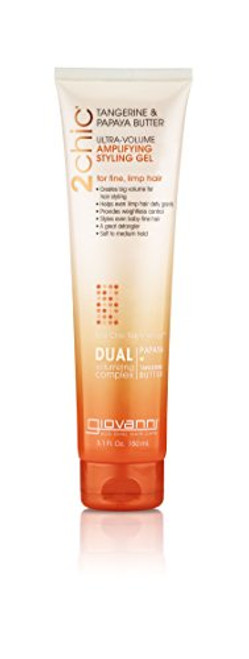 GIOVANNI 2chic Ultra Volume Amplifying Hair Styling Gel 5 1 oz for Thin Fine Limp Hair Tangerine Papaya Butter Lightweight Weightless Control Paraben Free Color Safe Pack of 1 GIOVANNI 2chic Ultra Volume Amplifying Hair Styling Gel 5 1 oz for Thin Fine Limp Hair Tangerine Papaya Butter Lightweight Weightless Control Paraben Free Color Safe Pack of 1