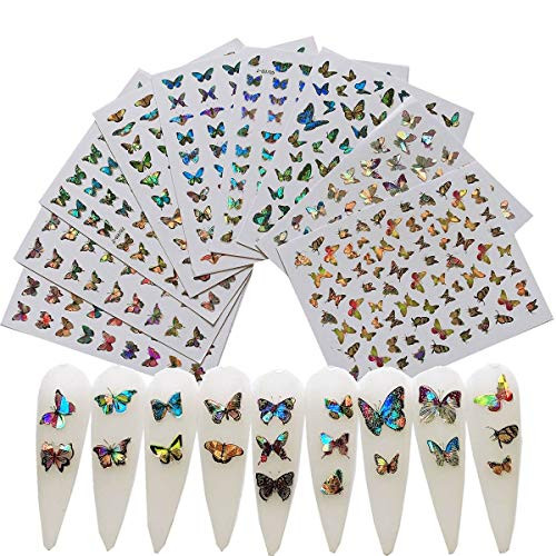 BFY Butterfly Nail Art Supplies Butterfly Nail Decals Sticker 3D Nail Art Sticker 9 Sheets Butterfly Design Nail Foil Luxury Glitter Laser Color Butterflies Sticker for Acrylic Nails  Laser Color BFY Butterfly Nail Art Supplies Butterfly Nail Decals Sticker 3D Nail Art Sticker 9 Sheets Butterfly Design Nail Foil Luxury Glitter Laser Color Butterflies Sticker for Acrylic Nails  Laser Color