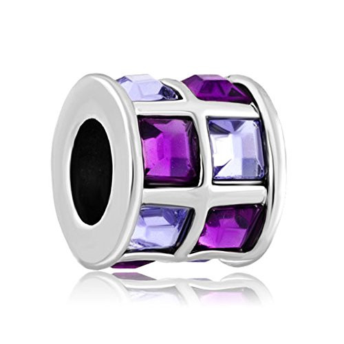 LilyJewelry Purple Spacers Charm Beads For Charm Bracelets