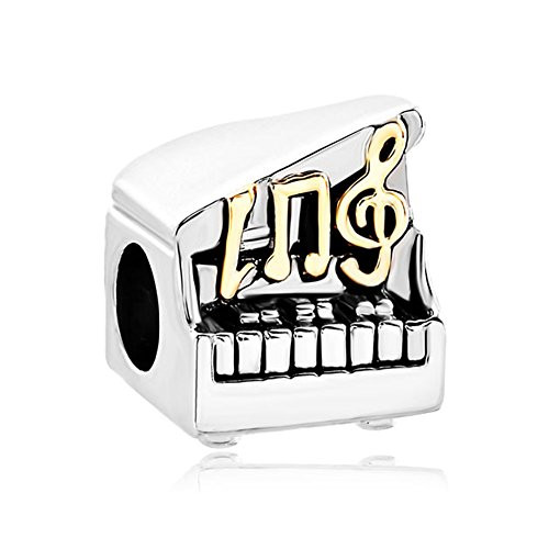 Mel Crouch Love Music Charms Music Note Charms Piano Keys Beads for Snake Chain Bracelets