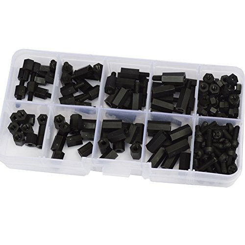 M3 Nylon Hex Standoff Plastic Thread Motherboard Spacer Prototyping Accessories for PCB  Quadcopter Drone  Computer   Circuit Board Assortment Kit  M3 Male Female   Black