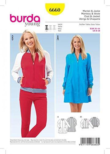 Burda Ladies Easy Sewing Pattern 6660 Lightweight Coats