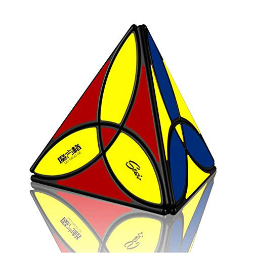 SUN WAY Clover 3×3 Pyramid Speed Cube Clover 3×3×3 Pyraminx Magic Cube Puzzle Twisty Triangle Cube Puzzle Toys