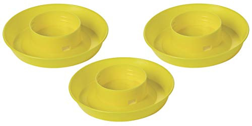 Little Giant 3 Pack of Screw On Poultry Waterer Bases  1 Quart Size  Yellow