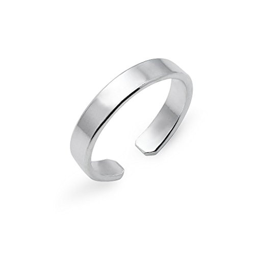 Silverline Jewelry 925 Sterling Silver Toe Ring  Minimalist Simple Adjustable Band Ring