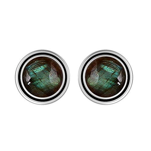 Genuine 8mm Round Shape Labradorite Stud Earrings 925 Silver Plated Handmade Stud Earrings Jewelry For Women Genuine 8mm Round Shape Labradorite Stud Earrings 925 Silver Plated Handmade Stud Earrings Jewelry For Women