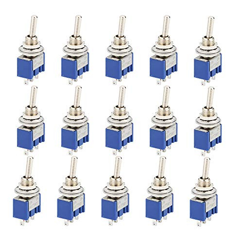 CESFONJER15 Pcs SPDT Mini Micro Toggle Switch  On On 3 Pins 2 Position Miniature Toggle Switch AC 125V 6A