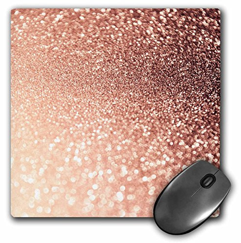 3dRose Mouse Pad Luxury Sparkle Copper Gold Metallic Faux Glitter Print, 8 x 8" (mp_268842_1)