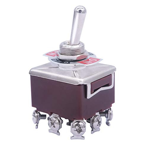 Taiss Toggle Rocker Switch Heavy Duty with Boot 15A 250V 3 Position 9 Terminal ON Off ON Toggle Switches ten 303