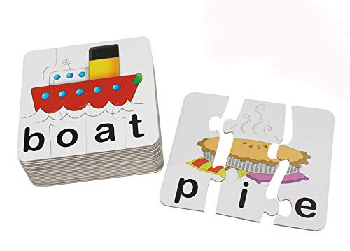 20 Kids Self-Correcting Spelling Puzzle - Learning Basic Words & Matching Pictures, Educational Letter Word Jigsaw Puzzles Set