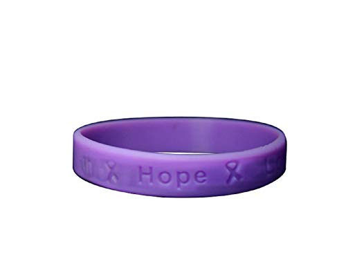 Fundraising For A Cause   Purple Pancreatic Cancer Awareness Bracelet  Purple Ribbon Cancer Awareness Silicone Bracelet for Adults  1 Bracelet