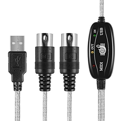 USB IN OUT MIDI Interface Cable Converter to PC Music Keyboard Adapter Cord USB IN OUT MIDI Interface Cable Converter to PC Music Keyboard Adapter Cord