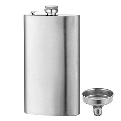 YFS Flask 12oz Steel Stainless Liquor for Men Drinking of Alcohol Whiskey Gift for Men  Leak Proof Pocket Hip Flask with Funnel