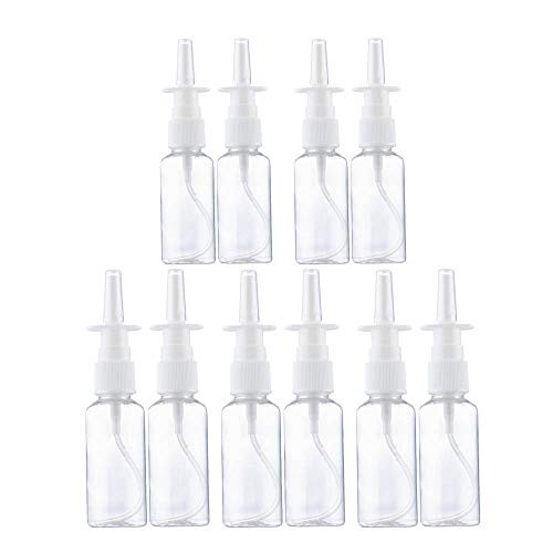 Fine Mist Sprayers Refillable Nasal Spray Bottles Plastic Empty Atomizers Makeup Water Container  10PCS 30ml
