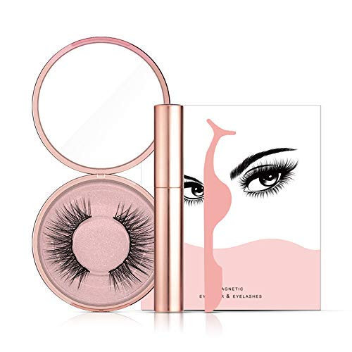Magnetic Eyeliner and Magnetic Eyelashes  Magnetic Eyeliner for Magnetic Lashes Set  3D Reusable Eyelashes with Tweezers