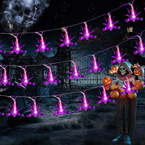 Halloween String Lights  20 LED Spider Light  6 5ft Battery Operated Halloween Lights for Outdoor Indoor Decorations