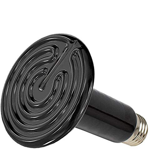 BOEESPAT Ceramic Heat Emitter 150W Reptile Heat Lamp Bulb Chicken Heater Light for Pet Brooder Coop Lizard Turtle Aquarium Snake  No Harm No Light  Black