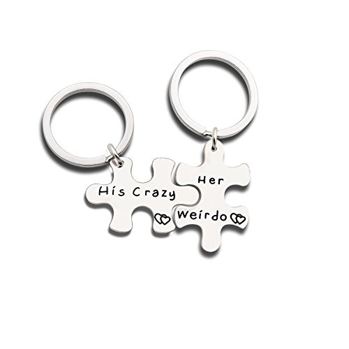 Couples Jewelry Accessories Silver Key Chains Rings Keychain Valentines Anniversary for Husband Wife Boyfriend Girlfriend  6