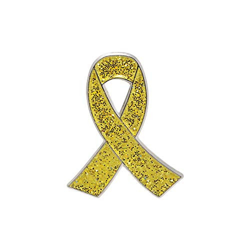 WIZARDPINS Yellow Glitter Awareness Ribbon Enamel Pin Bone Cancer 1 Pin WIZARDPINS Yellow Glitter Awareness Ribbon Enamel Pin Bone Cancer 1 Pin