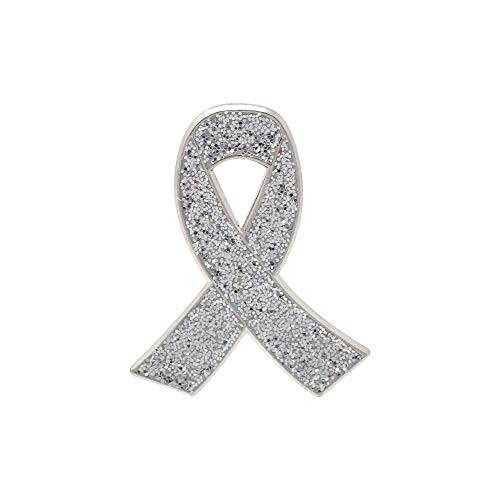 WIZARDPINS Gray Glitter Awareness Ribbon Enamel Pin Brain Cancer 1 Pin WIZARDPINS Gray Glitter Awareness Ribbon Enamel Pin Brain Cancer 1 Pin
