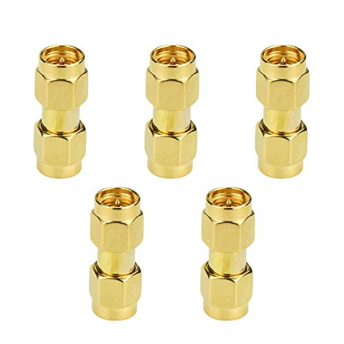 SMA Male to SMA Male  5 Pack SMA Male to Male Adapter Coupler RF Coaxial Connector RFAdapter for Antenna  Radio  WiFi
