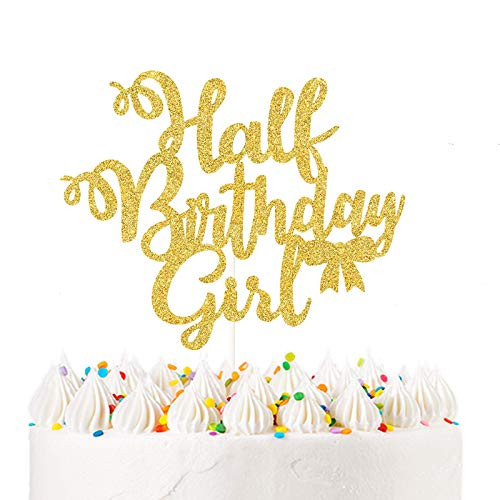 Gold Glitter Half Birthday Girl Cake Topper Baby Girls Half Birthday Cake Topper 6 Months Celebration 1 2 Birthday Party Cake Topper Decorations Supplies Gold Glitter Half Birthday Girl Cake Topper Baby Girls Half Birthday Cake Topper 6 Months Celebration 1 2 Birthday Party Cake Topper Decorations Supplies