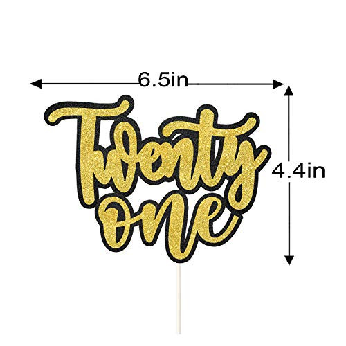 Twenty one Cake Topper  21 Cake Topper  21st Birthday Cake Decor  21st Wedding Anniversary Cake Decor for Twenty first Birthday Party  Anniversary Party Decoration Supplies