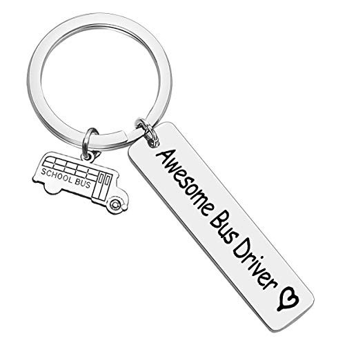 Bus Driver Keychain Bus Driver Appreciation Gift Thank You Gift Awesome Bus Driver keyring Jewelry Perfect for School Bus Driver Back to School Birthday Christmas Thanksgiving graduation Gift