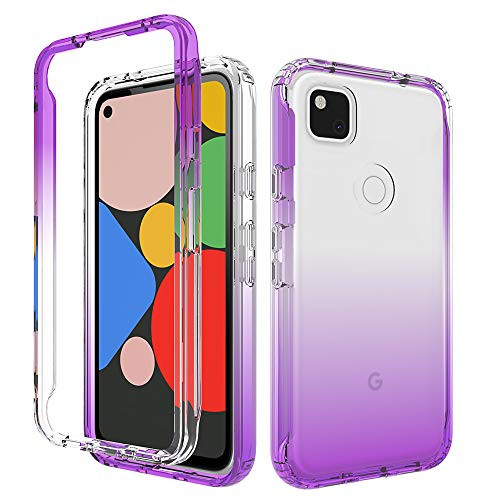 Google Pixel 4a Case  NOT for Google Pixel 4   Onyxii Full Body Rugged Ultra Transparency Hybrid Protective Case with Built in Screen Protector for Google Pixel 4a  Purple