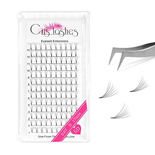 Volume Lash Extensions 6D Thickness 0 07mm D Curl 17mm Premade Fans 3D 4D 5D 6D 7D 8D 10D Eyelash Extensions Short Stem Matte Black