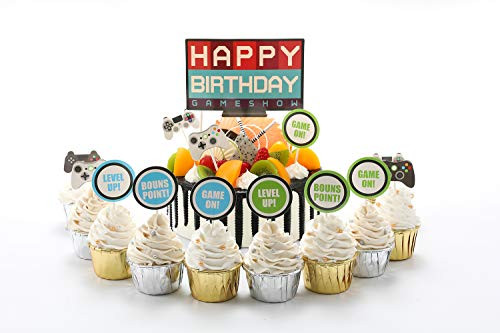 SUYEPER Game Cake Topper And Cupcake Toppers Set Birthday Party Game Party Supply Party Decoration Supplies SUYEPER Game Cake Topper And Cupcake Toppers Set Birthday Party Game Party Supply Party Decoration Supplies