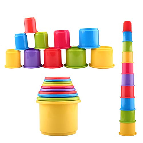 eyscar Stacking Cups Early Educational Toddlers Toy Bathtub Toys with Numbers   Animals Game for Kids Baby The New