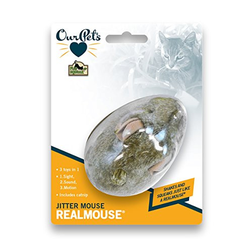OurPets Play N Squeak Jitter Mouse Interactive Cat Toy