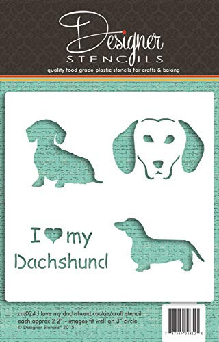 I Love My Dachshund Cookie and Craft Stencil by Designer Stencils