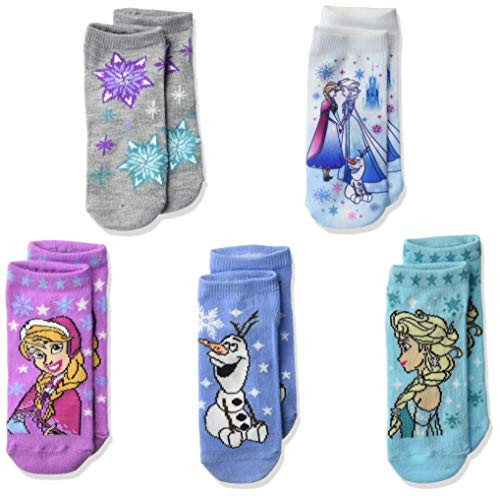 Disney Frozen Girls 5 Pack Shorty  assorted sherbet  Fits Sock Size 6 8 5 Fits Shoe Size 7 5 3 5