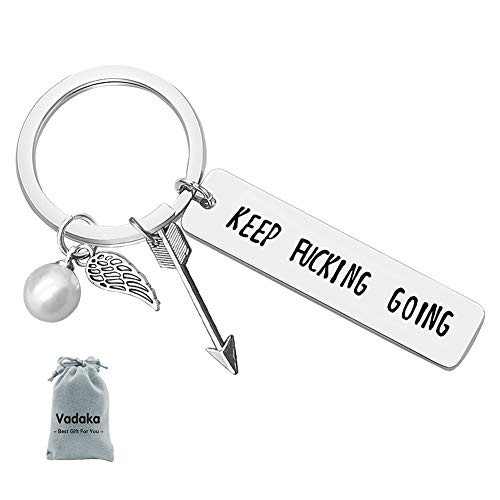 Encouragement Keyring Inspirational Gift Keep Going Keychain Cancer Awareness Gifts Motivational Gift Inspirational Awareness Gift Birthday Christmas Graduation Gift for Men Women Daughter Son