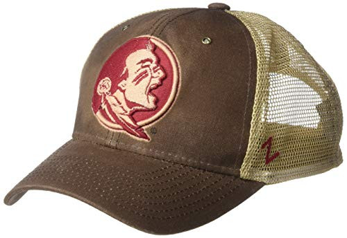 NCAA Zephyr Florida State Seminoles Mens Mesa Waxed Cotton Trucker Hat  Adjustable  Brown