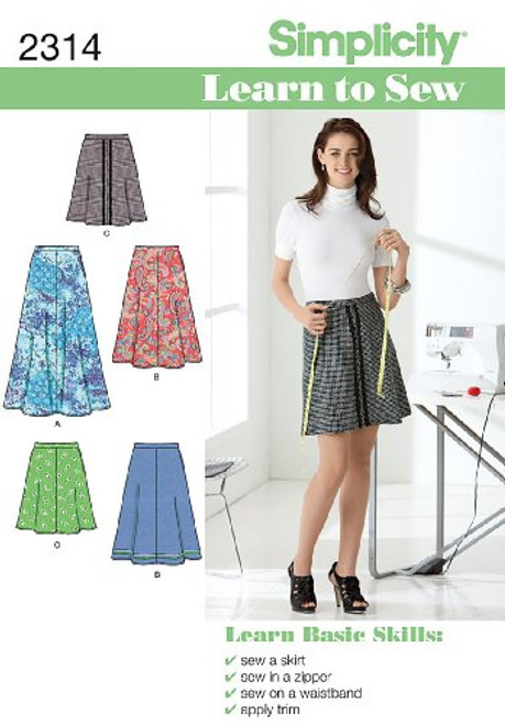 Simplicity Learn To Sew Mid To Long Size Women s Skirt Sewing Pattern  Sizes 6 18