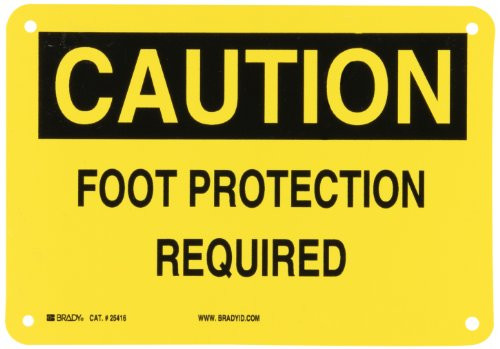 Brady 25416 Plastic Protective Wear Sign  7  X 10   Legend  Foot Protection Required