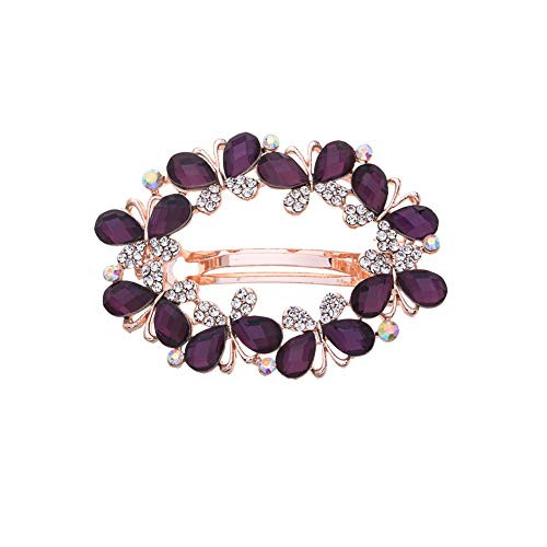 Casualfashion Bridal Hair Jewelry Austria Rhinestone Crystal Hair Barrette for Women Clips Hair Hairpins Purple Casualfashion Bridal Hair Jewelry Austria Rhinestone Crystal Hair Barrette for Women Clips Hair Hairpins Purple