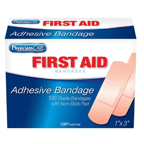 PhysiciansCare by First Aid Only by First Aid Only First Aid Plastic Bandages  Box of 100  1  x 3
