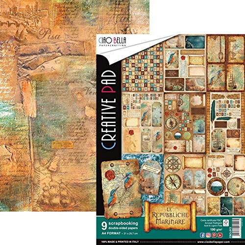 Ciao Bella Double Sided Paper Pack 90lb A4 9 Pkg Repubbliche Marinare  9 Designs 1