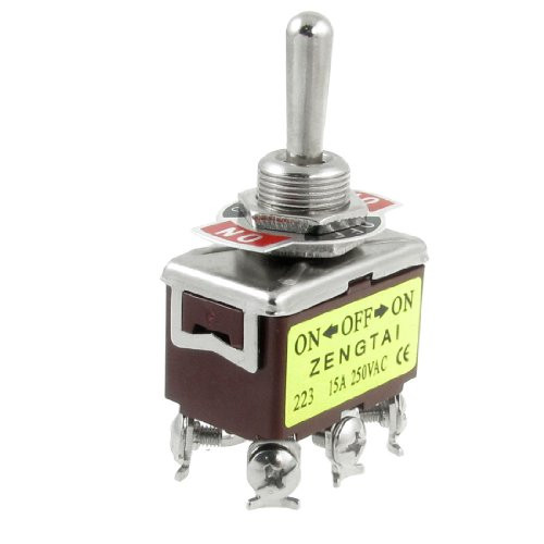 uxcell On Off On 3 Position Momentary 2P2T DPDT Toggle Switch  AC  250V  15 Amp