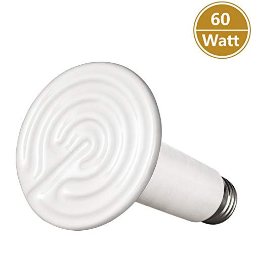 BOEESPAT Ceramic Heat Emitter 60W Reptile Ceramic Heat Lamp Brooder Coop Pet Infrared Ceramic Heat Lamp Bulb