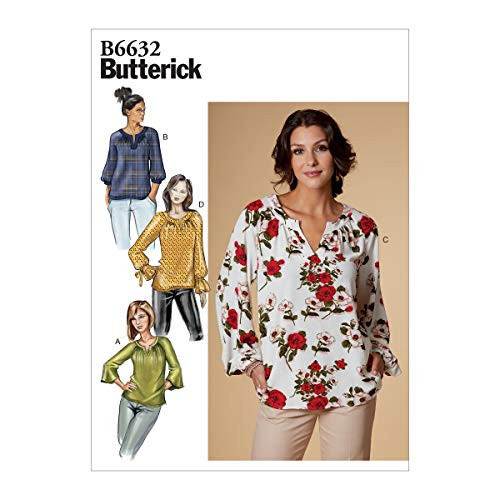 Butterick Patterns Butterick B6632 Loose Fit Women s Pullover Top Sewing Patterns  Sizes 6 14