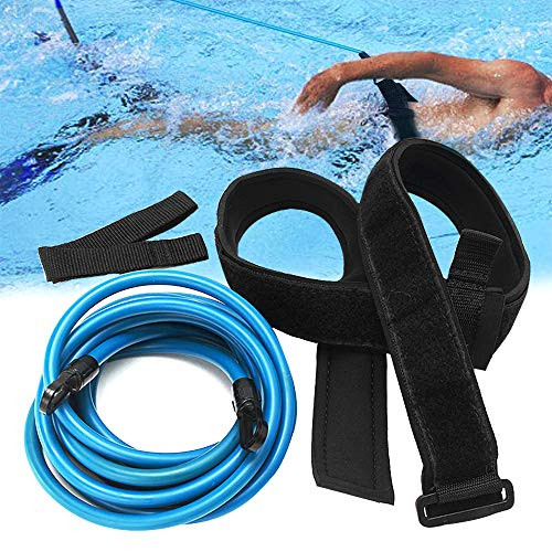 SAIVEN Swim Training Belt  4M Swim Tether Stationary Swimming for Swim Bungee Cords  Swim Belt  Swim Resistance Bands  Swim Cords  Swim Harness Static Swimming Belt
