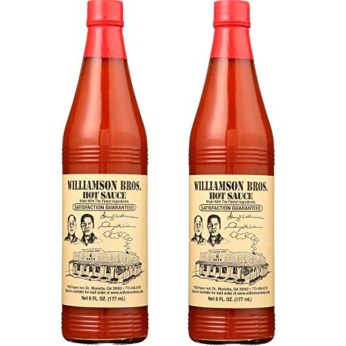 Williamson Bros  Hot Sauce   Aged Red Cayenne Peppers with Distilled Vinegar  Salt  and Xanthan Gum   Add a New Taste to Your Food 2 Pack  6 fl oz