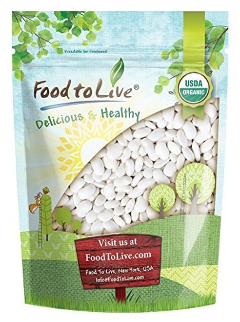 Organic Great Northern Beans Dried Non GMO Kosher Raw Sproutable Bulk Seeds Product of the USA 1 Pound Organic Great Northern Beans Dried Non GMO Kosher Raw Sproutable Bulk Seeds Product of the USA 1 Pound