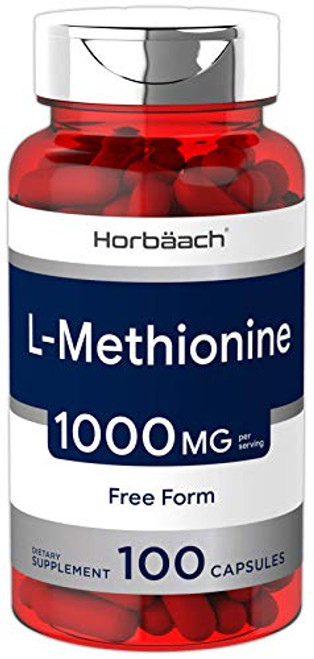 Horbaach L Methionine 1000 mg 100 Capsules Non GMO Gluten Free Free Form Supplement Horbaach L Methionine 1000 mg 100 Capsules Non GMO Gluten Free Free Form Supplement